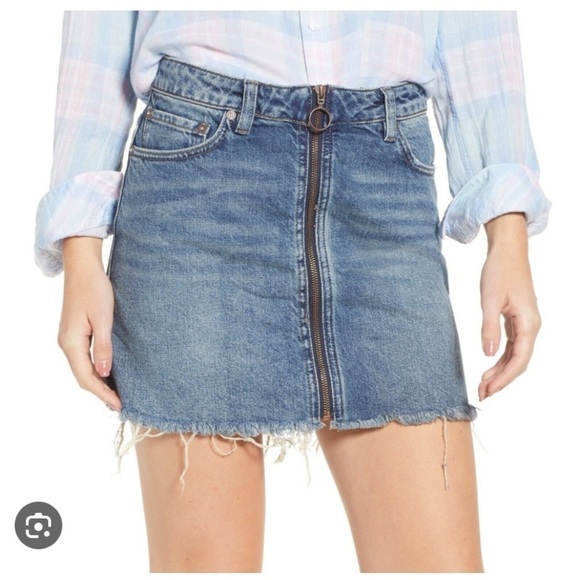 Free People We The Free Denim Mini Skirt - Picture 1 of 10
